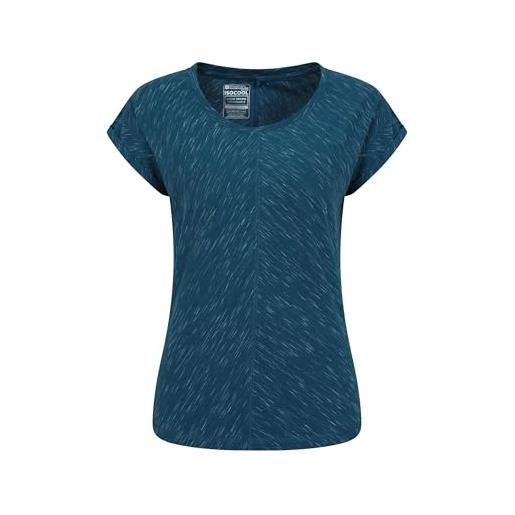 Mountain Warehouse retreat, t-shirt da donna - top sportivo da donna leggero, altamente traspirante, vestibilità rilassata - ideale per corsa, ciclismo, escursionismo verde-blu scuro 46