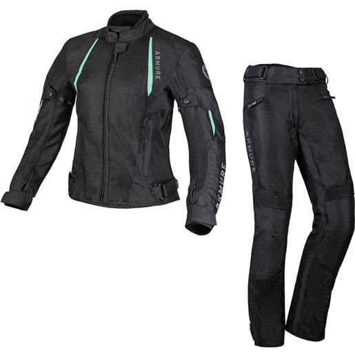 ARMURE - giacca + pantaloni pack milan vented lady nero/mint