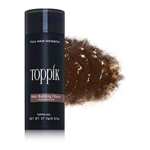 Toppik 27,5 g. - capelli per capelli leggeri e calvizie, infoltimento dei capelli con peli sfusi o spargenti, colore: marrone medio