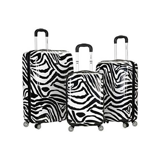 Rockland, set di valigie adulti, f195-zebra
