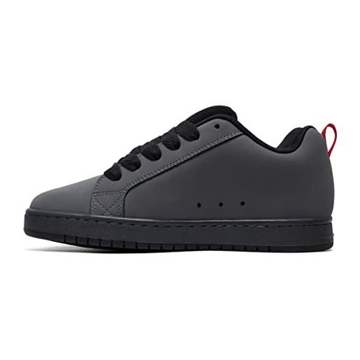 DC shoes court graffik, scarpe basse da uomo, grigio (gris noir rouge), 45.5 eu