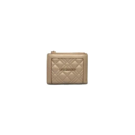 Love Moschino portafoglio con zip da donna marchio, modello jc5606pp1hla0, realizzato in pelle sintetica. Oro