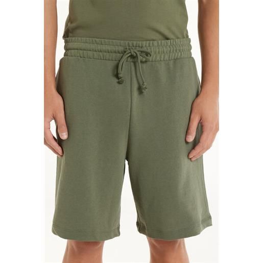 Tezenis pantaloncini corti in felpa di cotone con tasche uomo verde