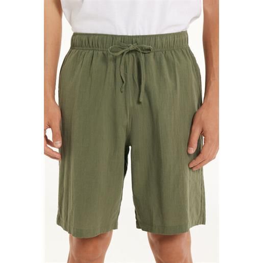 Tezenis pantaloncini corti in 100% cotone super leggero con tasche uomo verde