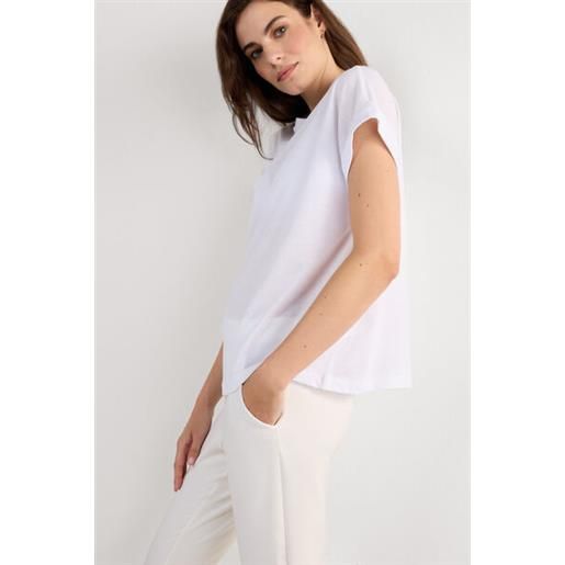 Intimissimi maglia manica corta con risvolto in cotone ultrafresh bianco