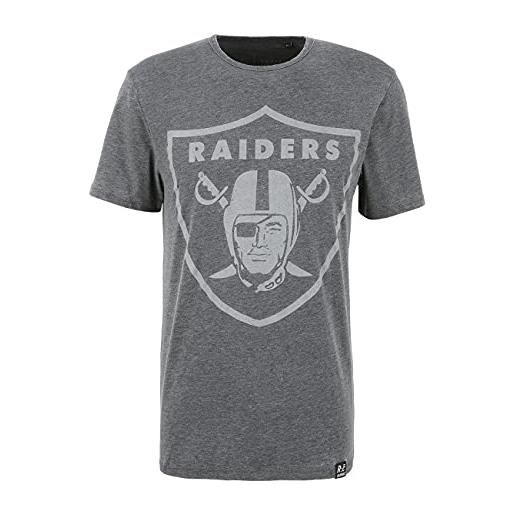 Recovered nfl oakland raiders classic t-shirt-charcoal, multicolour, l uomo