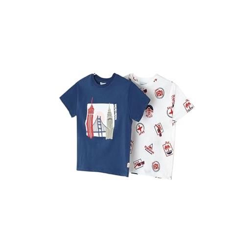 Mayoral set maglietta m/c stampa per bambini e ragazzi indaco 9 anni (134cm)
