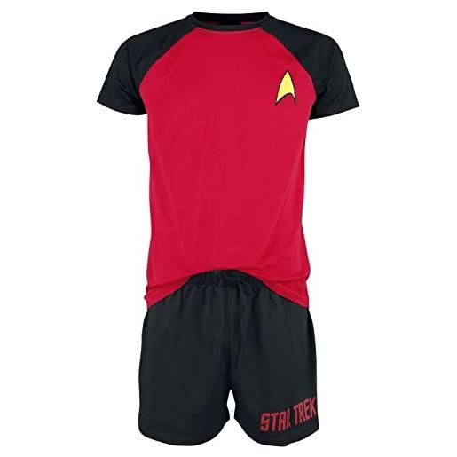 Star Trek logo uomo pigiama nero/rosso l 100% cotone