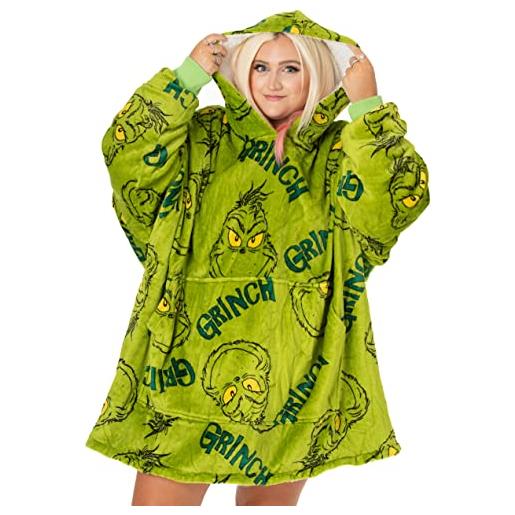 The Grinch grorins oversize coprite fleece weable festive weable one size
