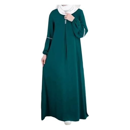 MYIESAXL abiti musulmani da donna abito musulmano a pieghe lungo da preghiera abito abaya abito islamico a tutta lunghezza etnico medio oriente dubai stampa abaya per ramadan, feste