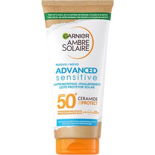 Garnier ambre solaire advanced sensitive adulti ceramide protect latte protettivo spf50+ 175ml