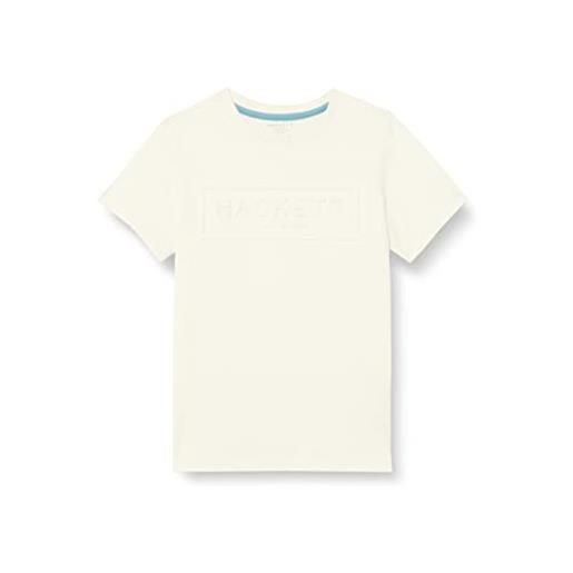 Hackett London maglietta hackett emboss t-shirt, bianco, 3 anni bambini e ragazzi