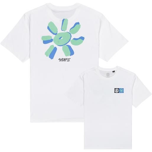 Element - t-shirt in cotone biologico - midday tee optic white per uomo - taglia m, l, xl - bianco