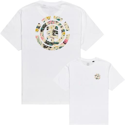Element - t-shirt in cotone biologico - saturn fiill tee optic white per uomo - taglia s, m, l, xl - bianco