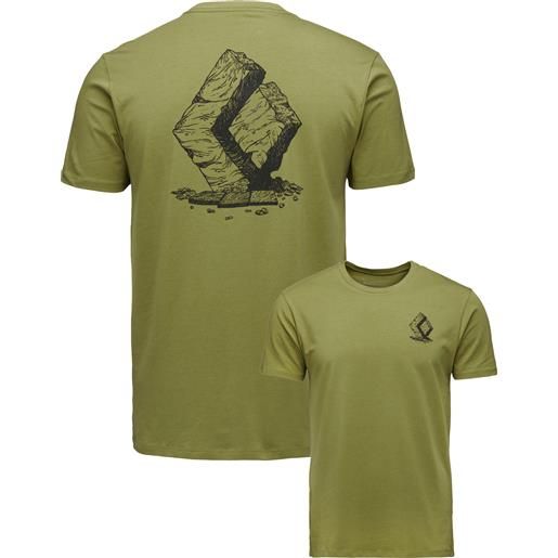 Black Diamond - t-shirt in cotone biologico - m boulder ss tee camp green per uomo in cotone - taglia s, m, l, xl - kaki