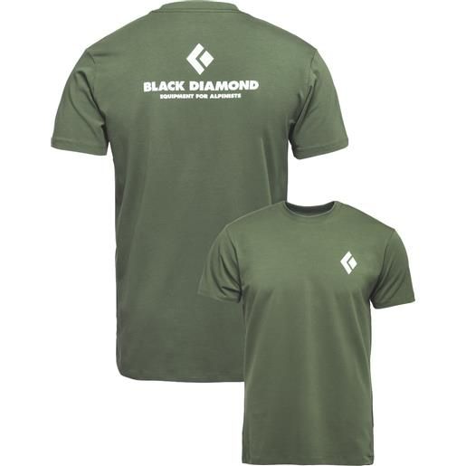 Black Diamond - t-shirt in cotone biologico - m equipment for alpinist ss tee tundra per uomo - taglia m, l, xl - kaki