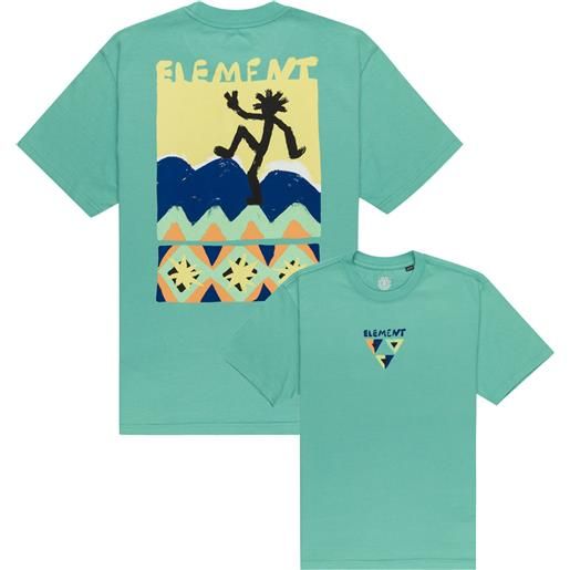 Element - t-shirt in cotone biologico - conquer tee lagoon per uomo - taglia m, l - blu