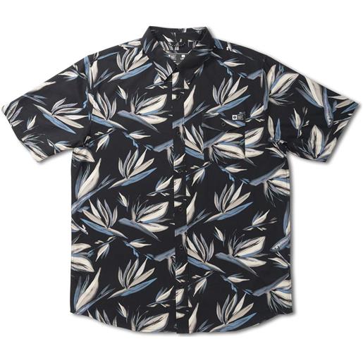 Salty Crew - camicia a maniche corte - floral flyer s/s tech woven black per uomo - taglia s, m, l, xl - nero