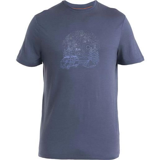 Icebreaker - t-shirt a maniche corte in lana merino - men merino 150 tech lite iii ss tee van camp graphite per uomo - taglia s, m, l, xl - grigio