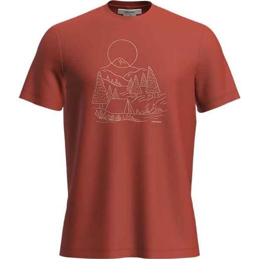 Icebreaker - t-shirt a maniche corte in lana merino - men merino 150 tech lite iii ss tee sunset camp molten per uomo - taglia s, m, l, xl - rosso