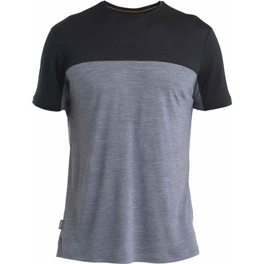 Icebreaker - t-shirt a maniche corte leggera e traspirante - men merino 125 cool-lite sphere iii ss tee colour block graphite blk per uomo - taglia s, m, l, xl - grigio