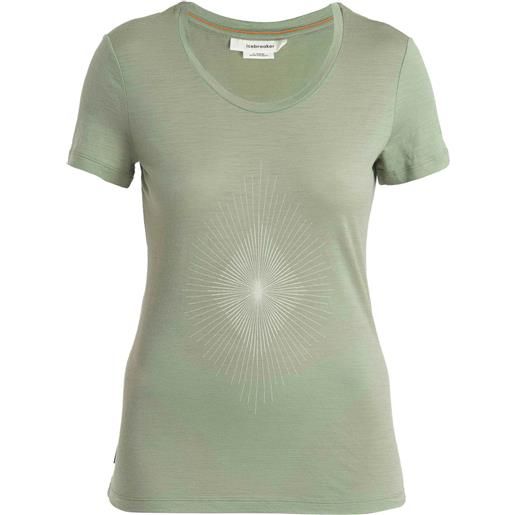 Icebreaker - t-shirt a maniche corte in lana merino - women merino 150 tech lite iii ss scoop tee light forms lichen per donne - taglia xs, s, m, l - kaki