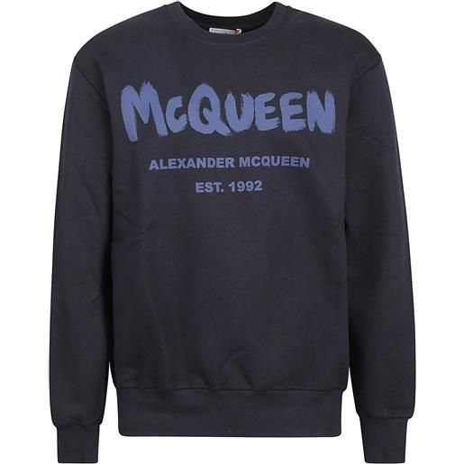 Alexander mcqueen - felpa in cotone con logo