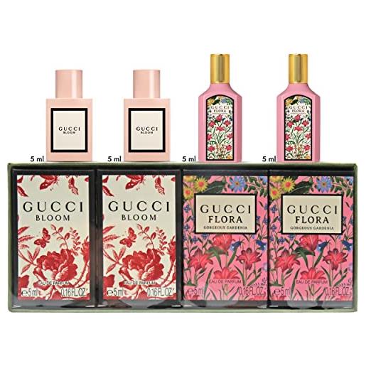 Gucci 4 pezzi set regalo profumi per donna- 2x Gucci bloom 4,5 once e 2x Gucci flora 4,5 g