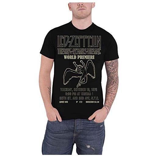 Led Zeppelin ledzeppelin_tsrts world premiere_men_bl_ts: 2xl t-shirt, nero (black black), xx-large uomo
