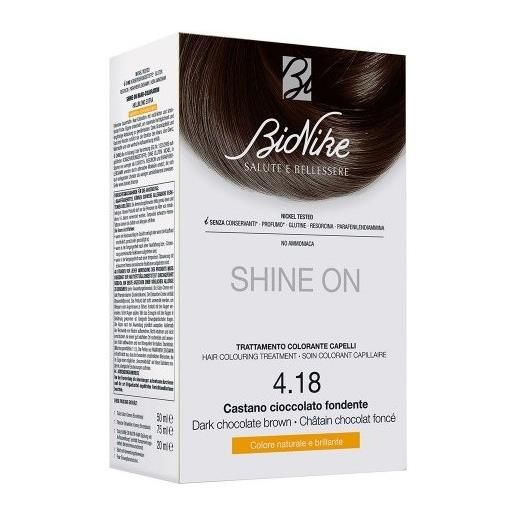 Bionike shine on castano cioccolato fondente 4,18 flacone 75 ml + tubo 50 ml