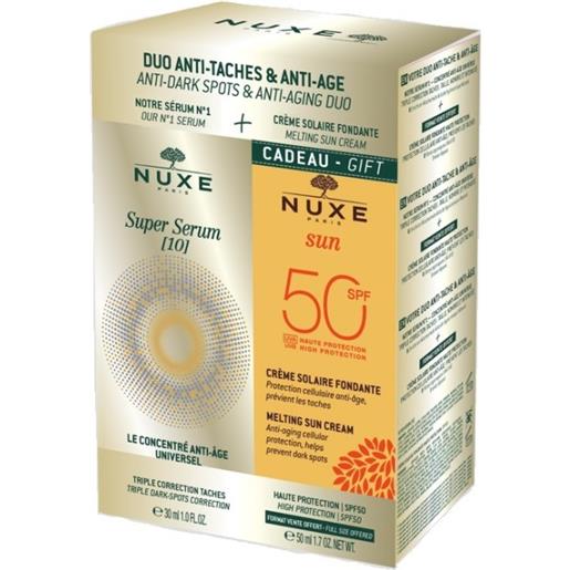Nuxe kit anti age e anti macchia super serum 30 ml + sun crema viso spf 50 50 ml