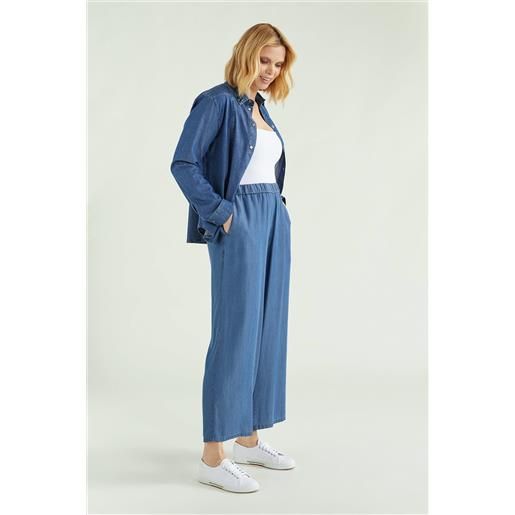 Luisa Viola wide jogger in chambray donna