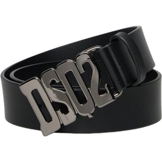 DSQUARED cintura con logo lettering nero / iii