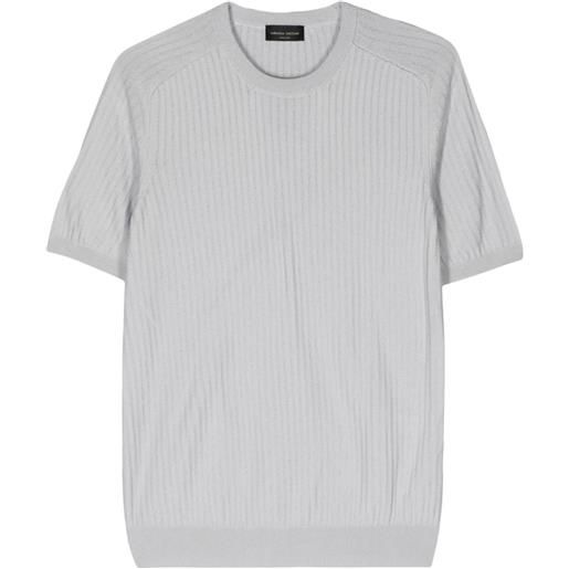Roberto Collina t-shirt girocollo a coste - grigio