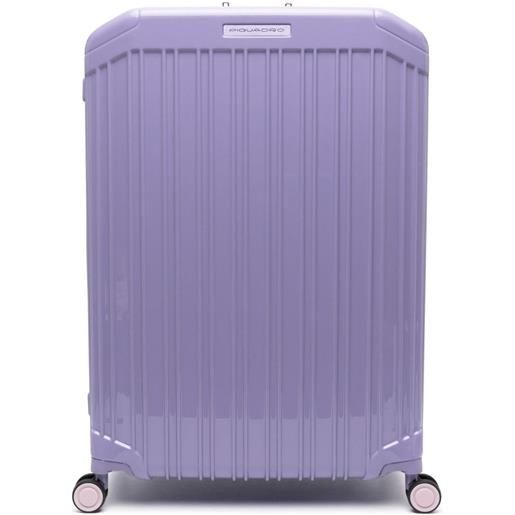 PIQUADRO valigia con ruote e placca logo - viola