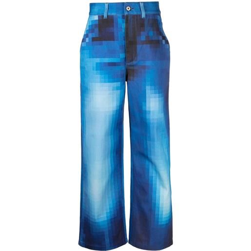 LOEWE jeans dritti con stampa - blu