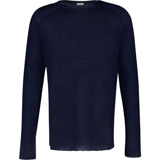 120% Lino maglione girocollo - blu