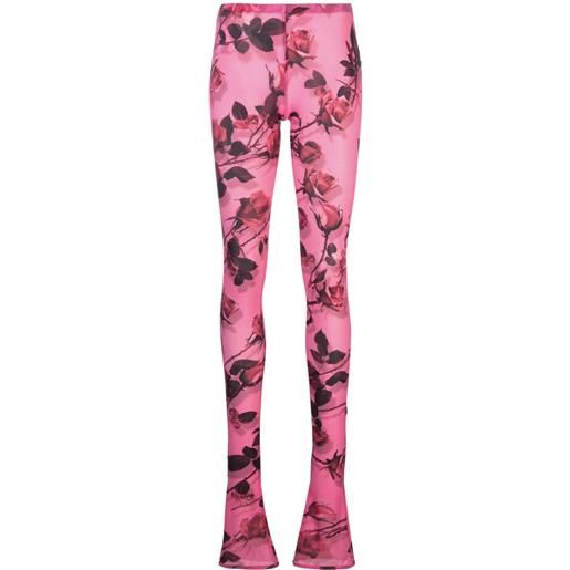 Blumarine leggings con stampa a fiori - rosa