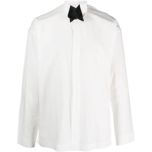 Homme Plissé Issey Miyake camicia con colletto a contrasto - bianco