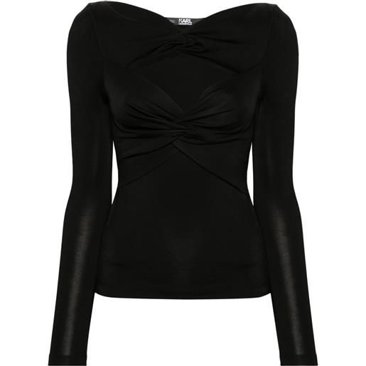 Karl Lagerfeld top con cut-out - nero