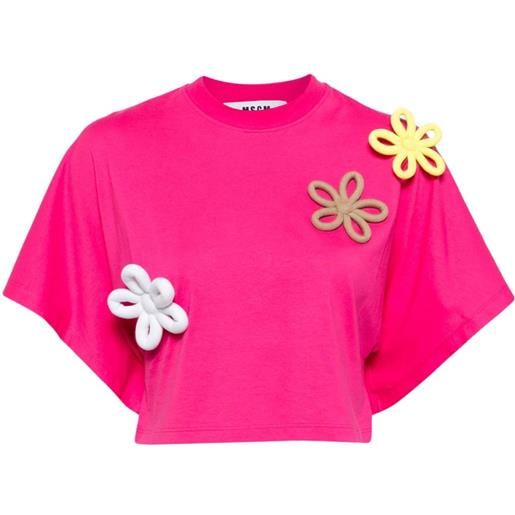 MSGM t-shirt con applicazione - rosa