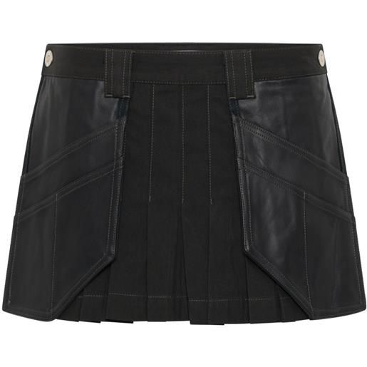Dion Lee minigonna workwear con pieghe - nero