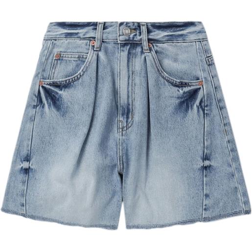 SJYP shorts denim con pieghe - blu