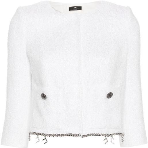 Elisabetta Franchi giacca con logo - bianco