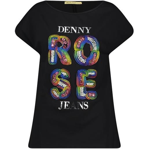 Denny Rose t-shirt con strass e perle