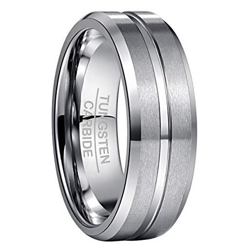 NUNCAD anello uomo/donna/unisex tungsteno con incisione i love you anello amicizia/anello anniversario/oro rosa/blu/nero/argento taglia 8mm (12.5-32)