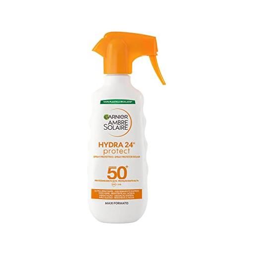 Garnier ambre solaire hydra 24 spray gachette protettivo spf50+, 270 ml