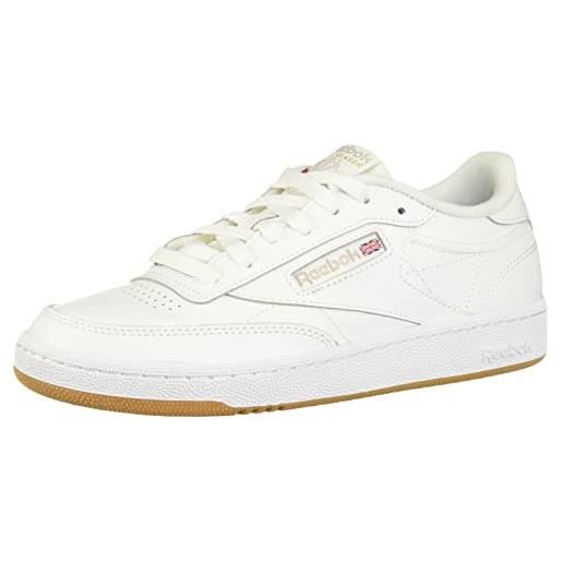 Reebok club c 85, sneaker donna, bianco (white/light grey), 40 eu