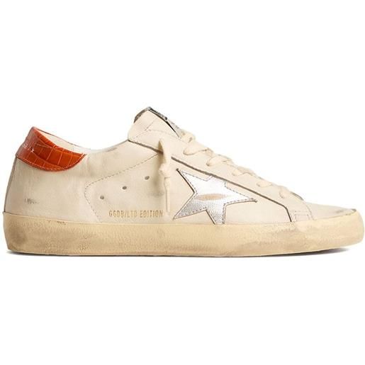 Golden Goose super star panelled leather sneakers - bianco