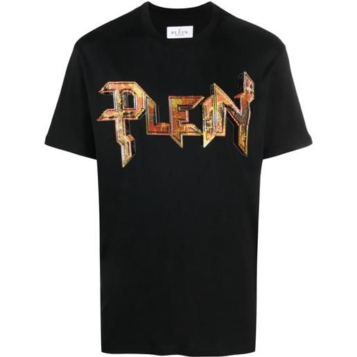 Philipp Plein t-shirt chrome con decorazione - nero